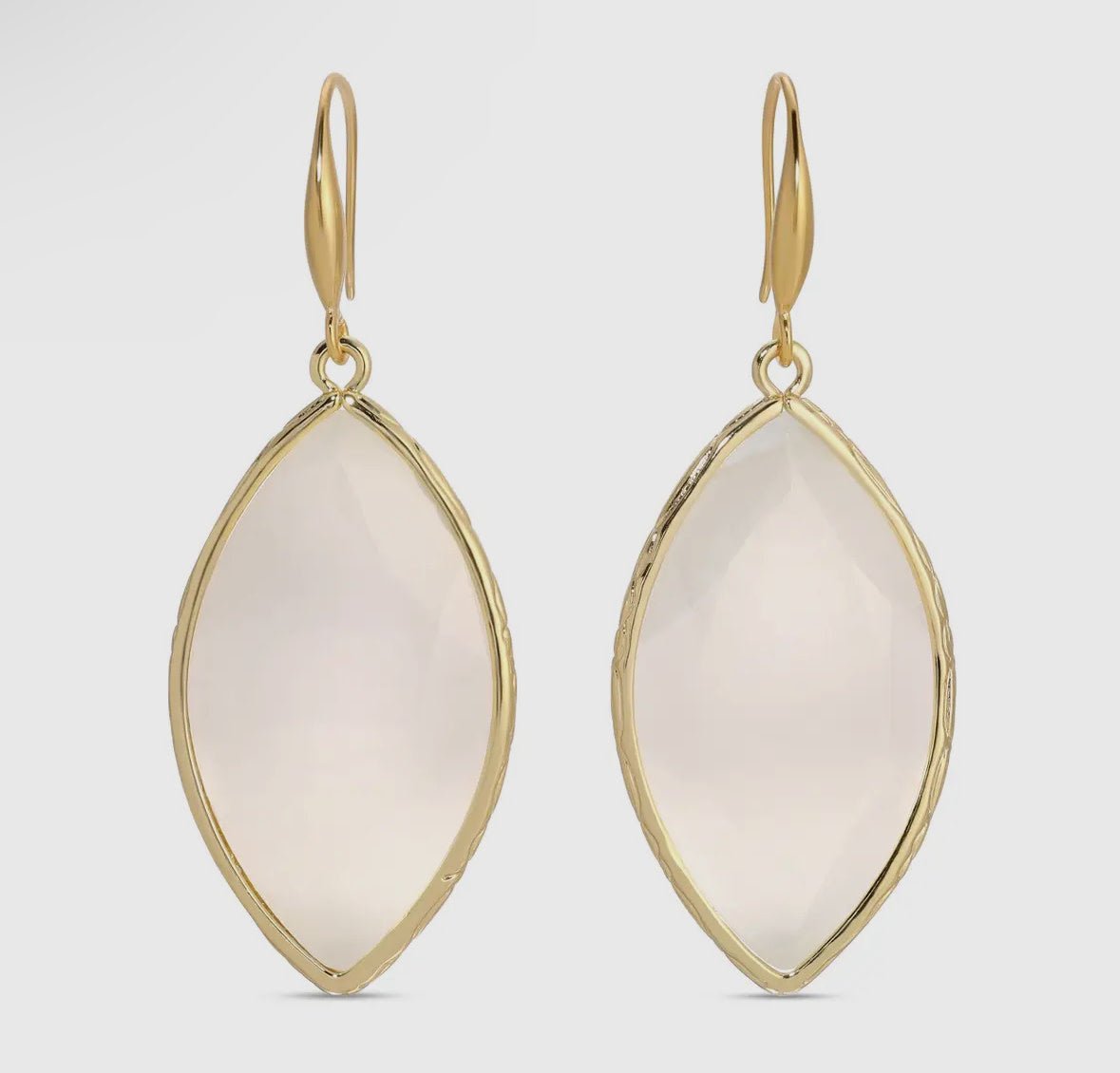 Almond Shape Stone Earrings - Flea Boutiques