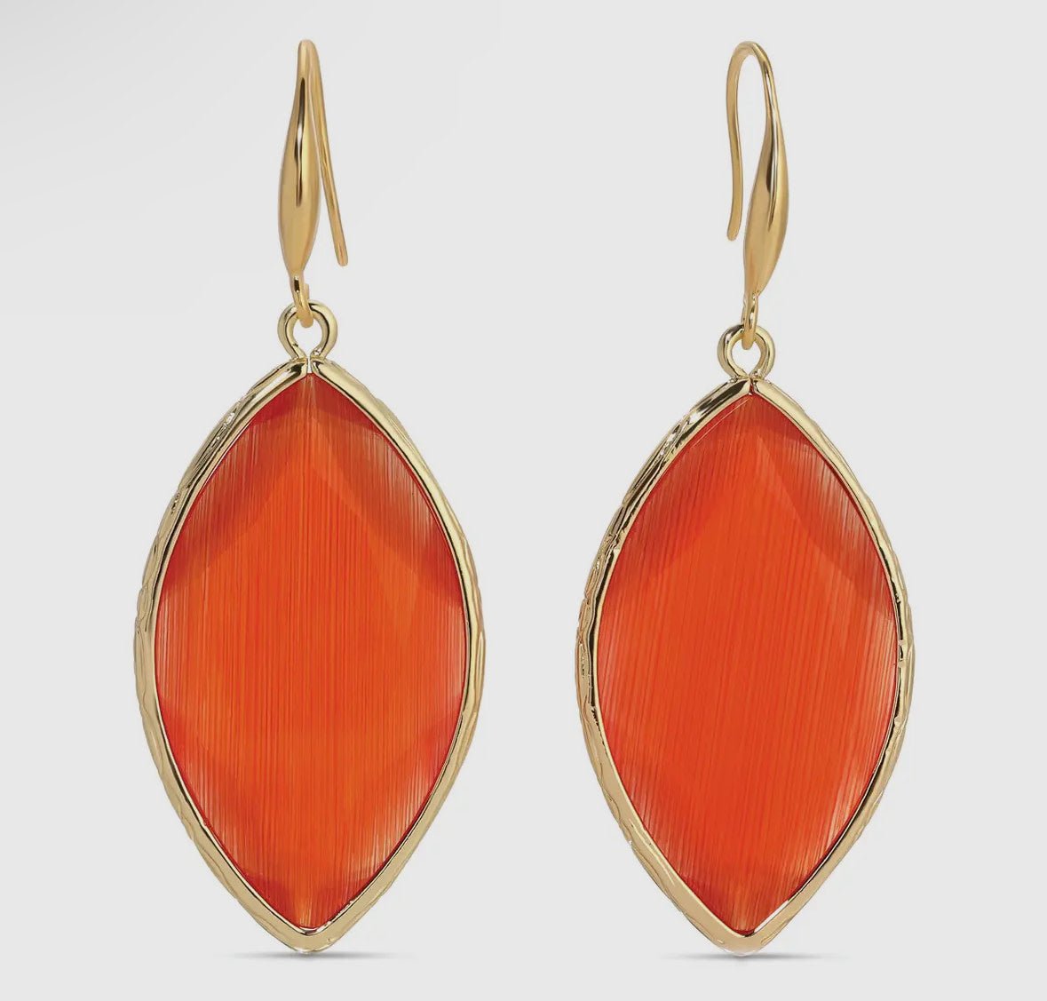 Almond Shape Stone Earrings - Flea Boutiques