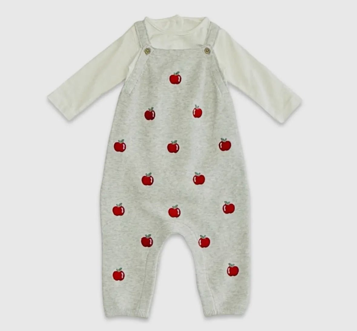 Apple Embroidered Overalls - Flea Boutiques