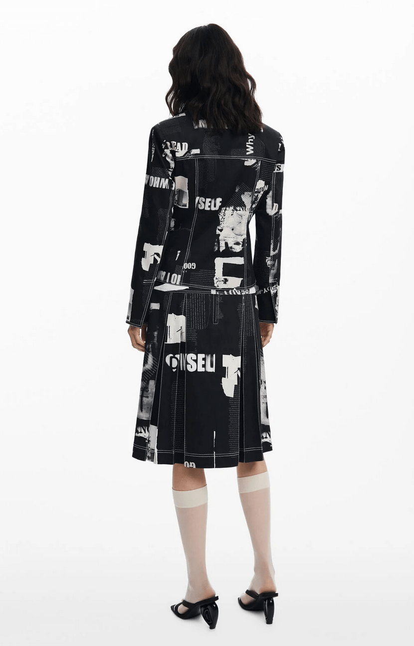 Desigual Newspaper Blazer - Flea Boutiques