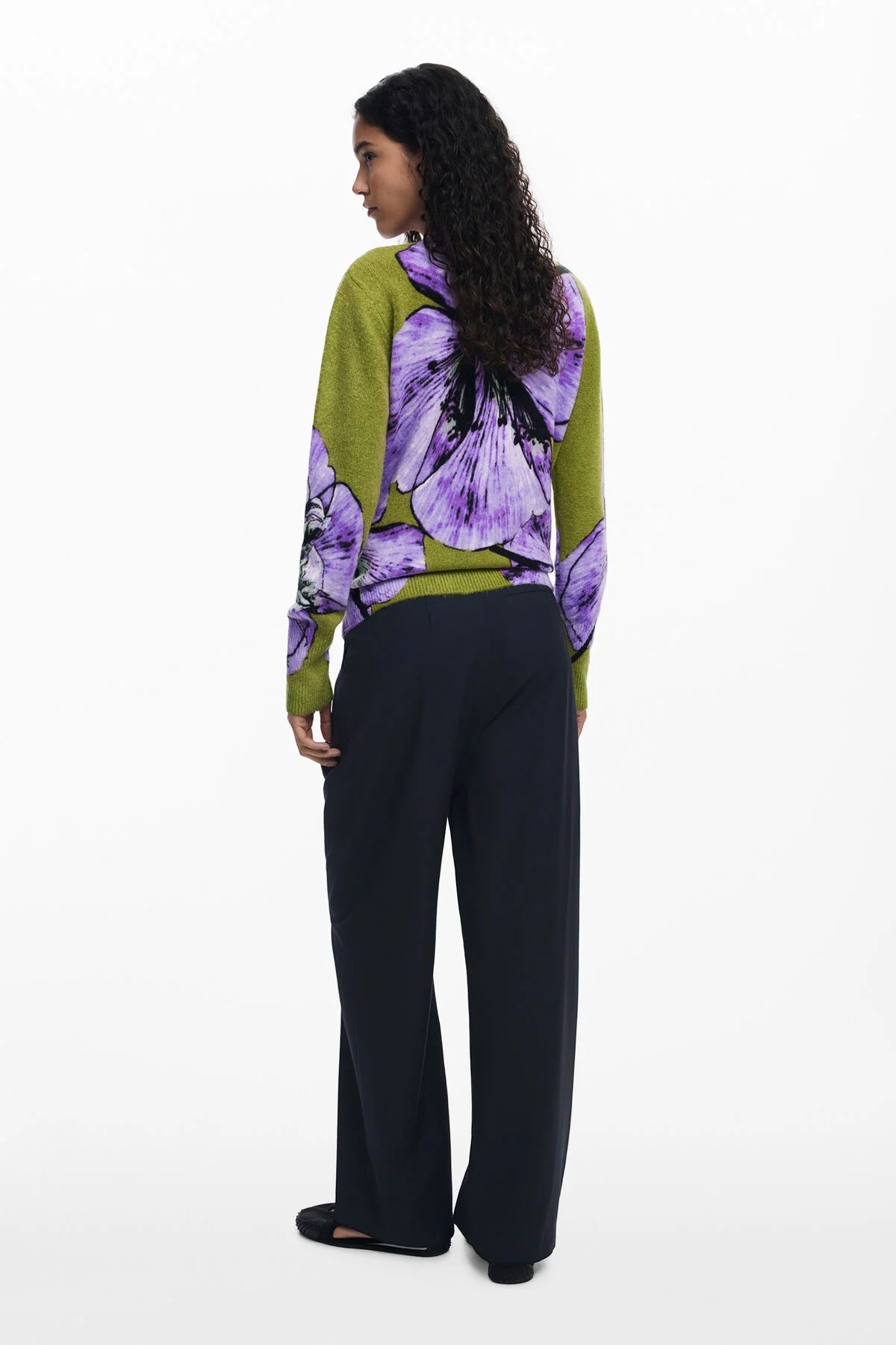 Desigual Sweater with Purple Flower - Flea Boutiques