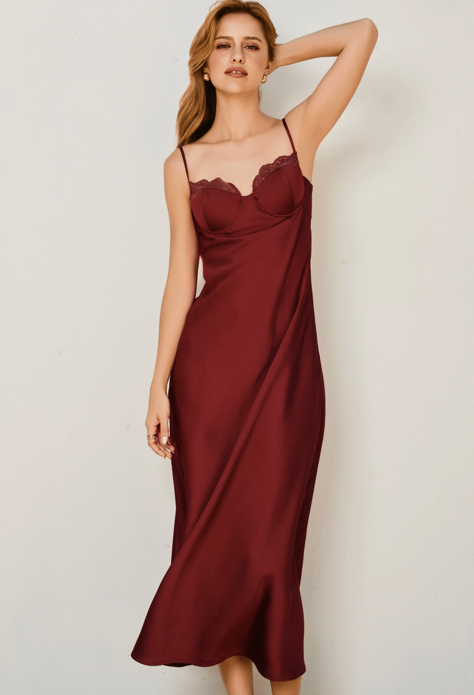Dull Satin Lace Trim Slip - Flea Boutiques