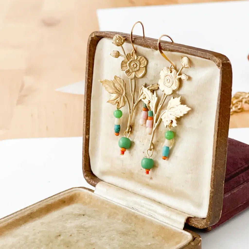 Flower Statement Earrings - Flea Boutiques