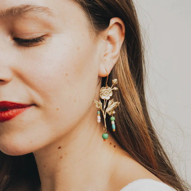 Flower Statement Earrings - Flea Boutiques