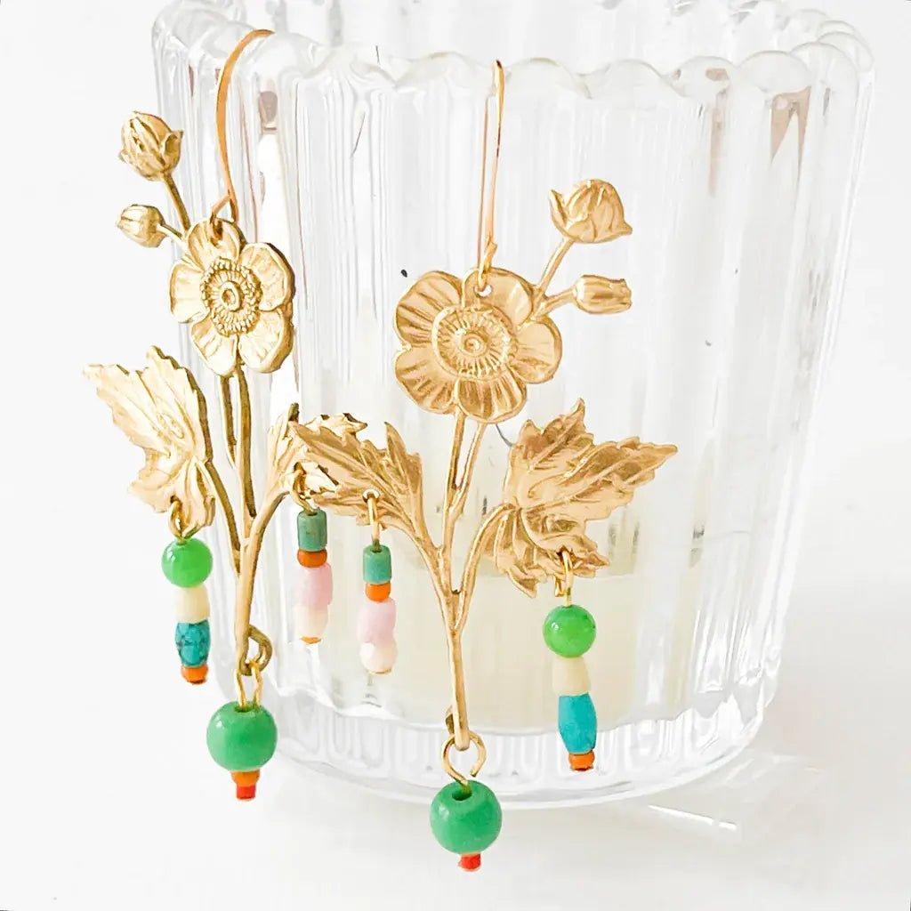 Flower Statement Earrings - Flea Boutiques