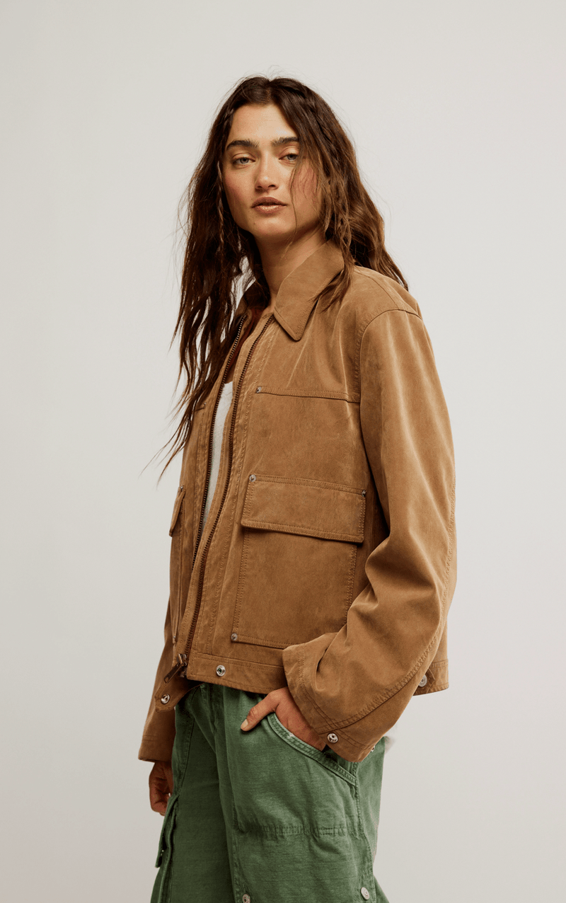 Free People Blair Vegan Suede Jacket - Flea Boutiques