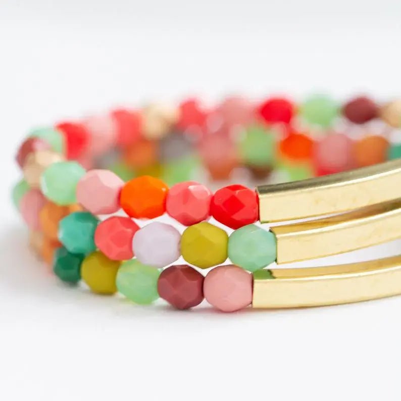 Good Vibes Colorful Stacking Bracelets - Flea Boutiques