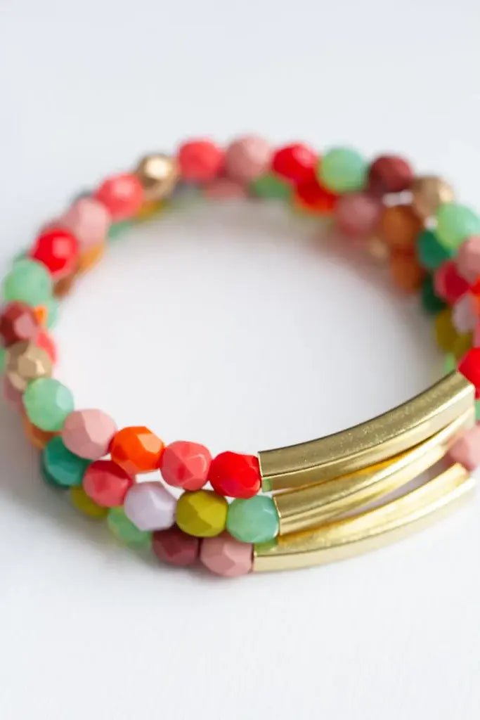 Good Vibes Colorful Stacking Bracelets - Flea Boutiques