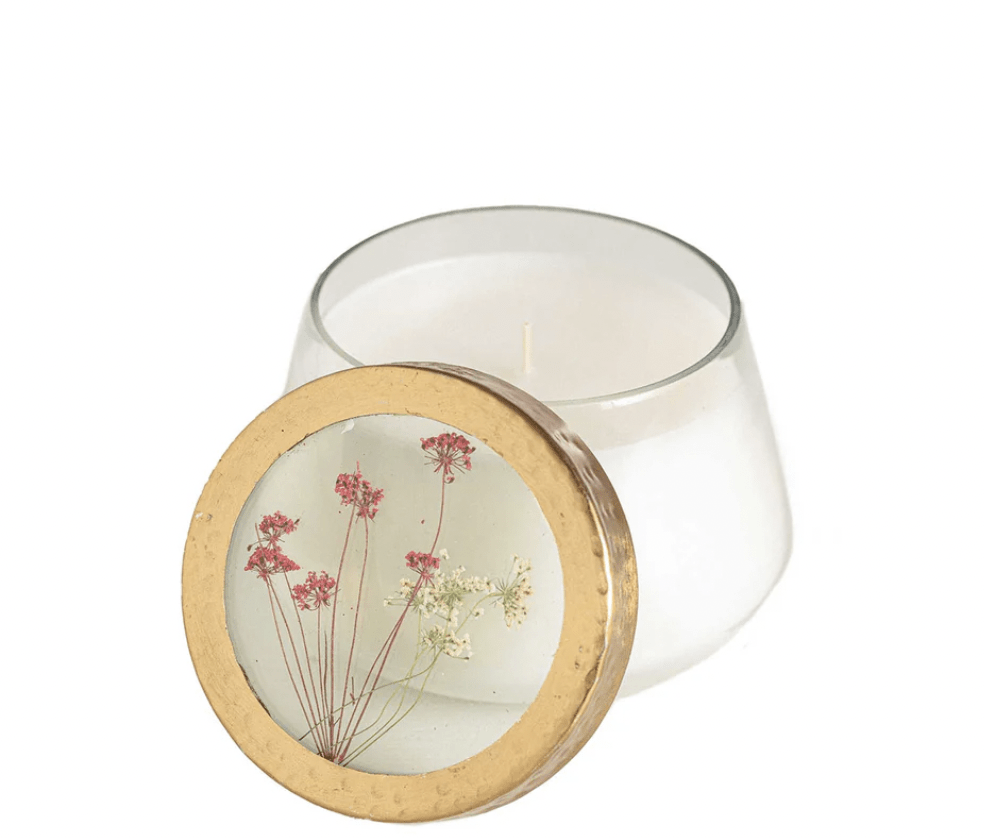 Medium Pressed Floral Candle - Flea Boutiques
