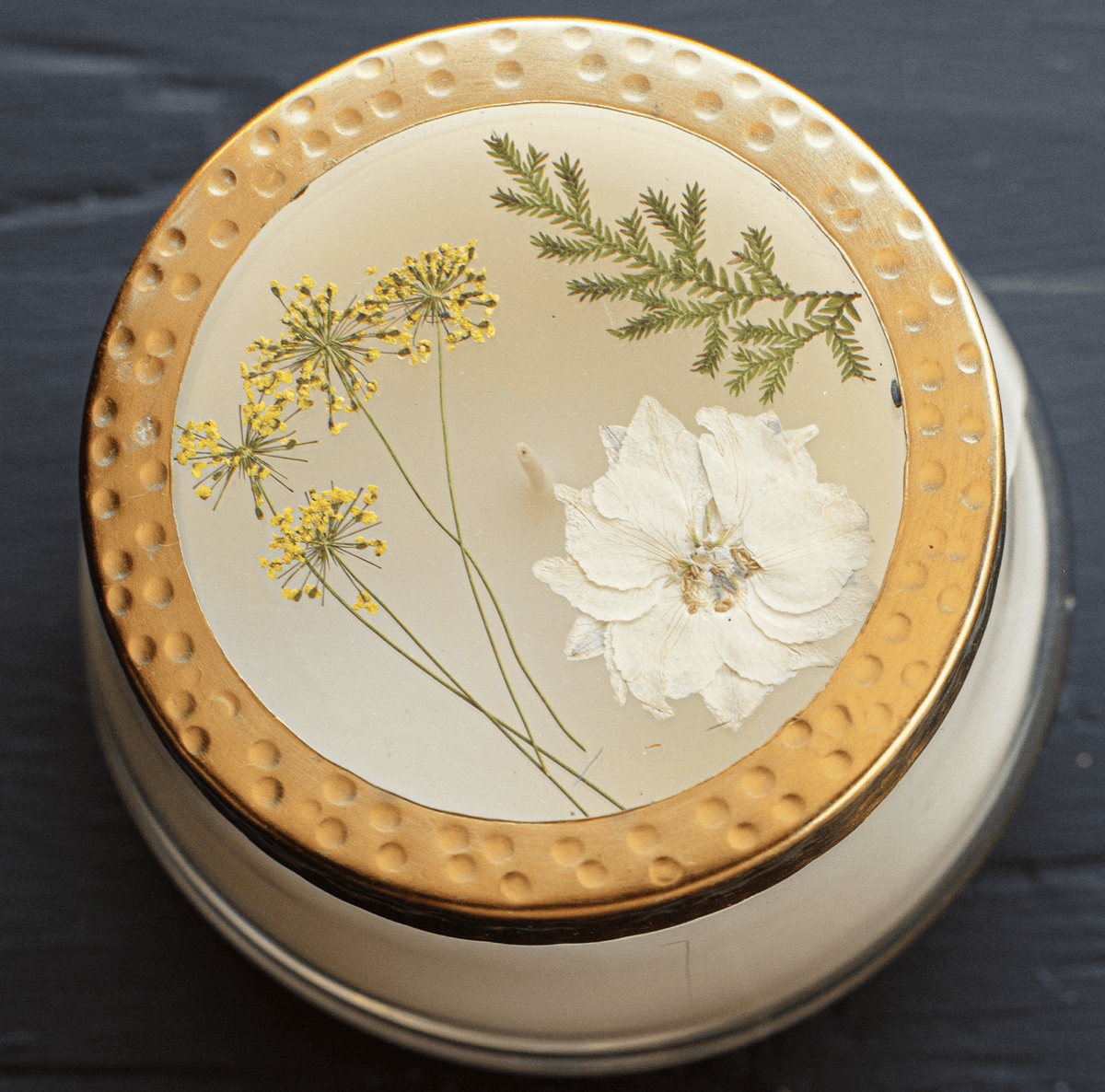 Medium Pressed Floral Candle - Flea Boutiques