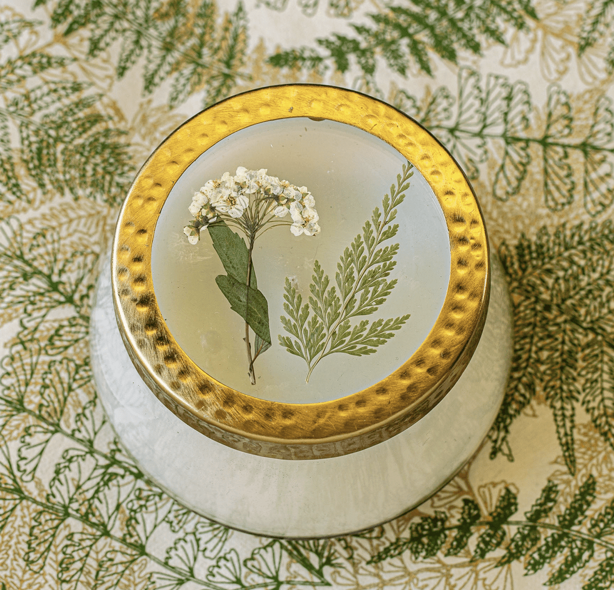 Medium Pressed Floral Candle - Flea Boutiques
