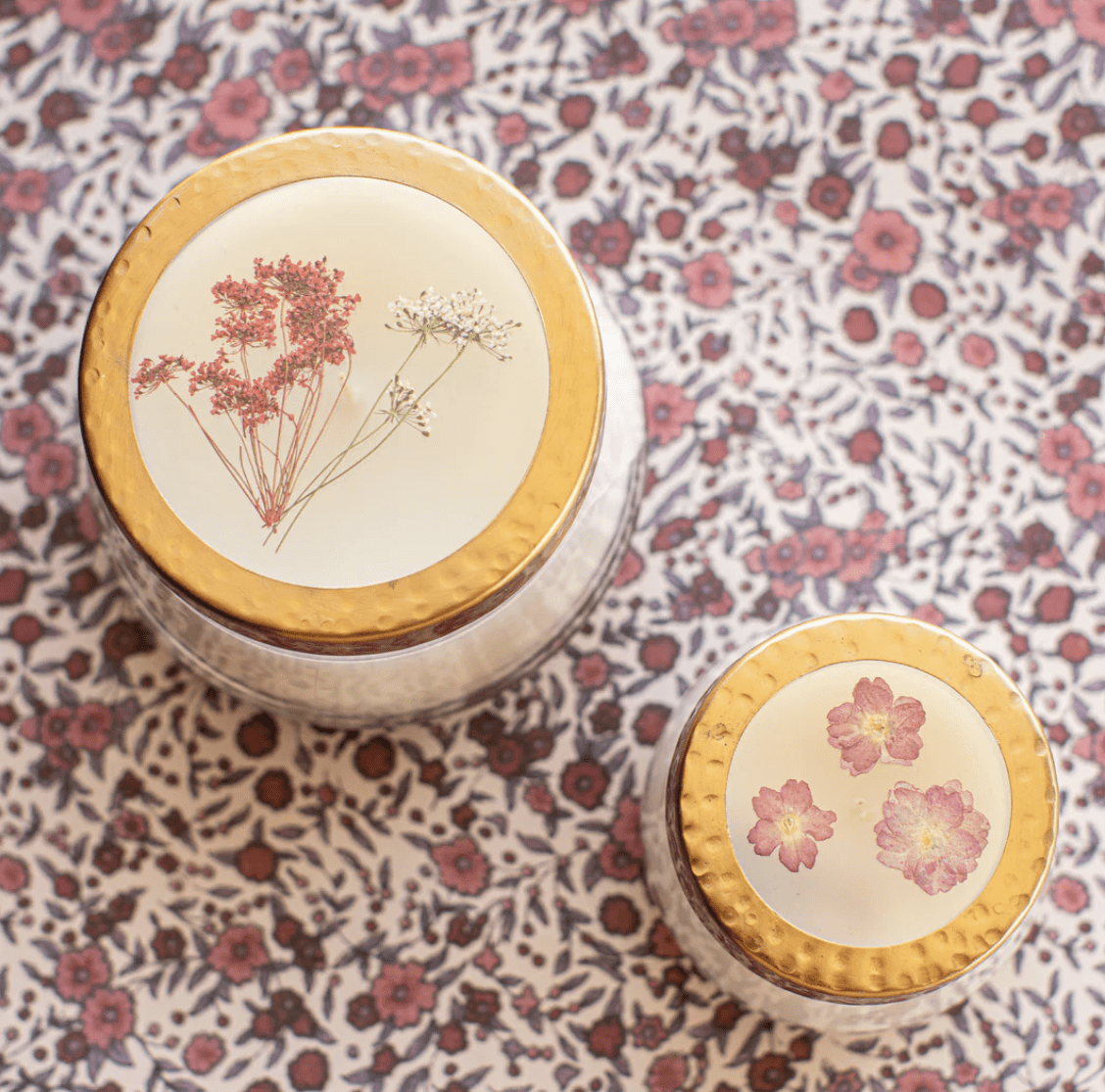 Medium Pressed Floral Candle - Flea Boutiques