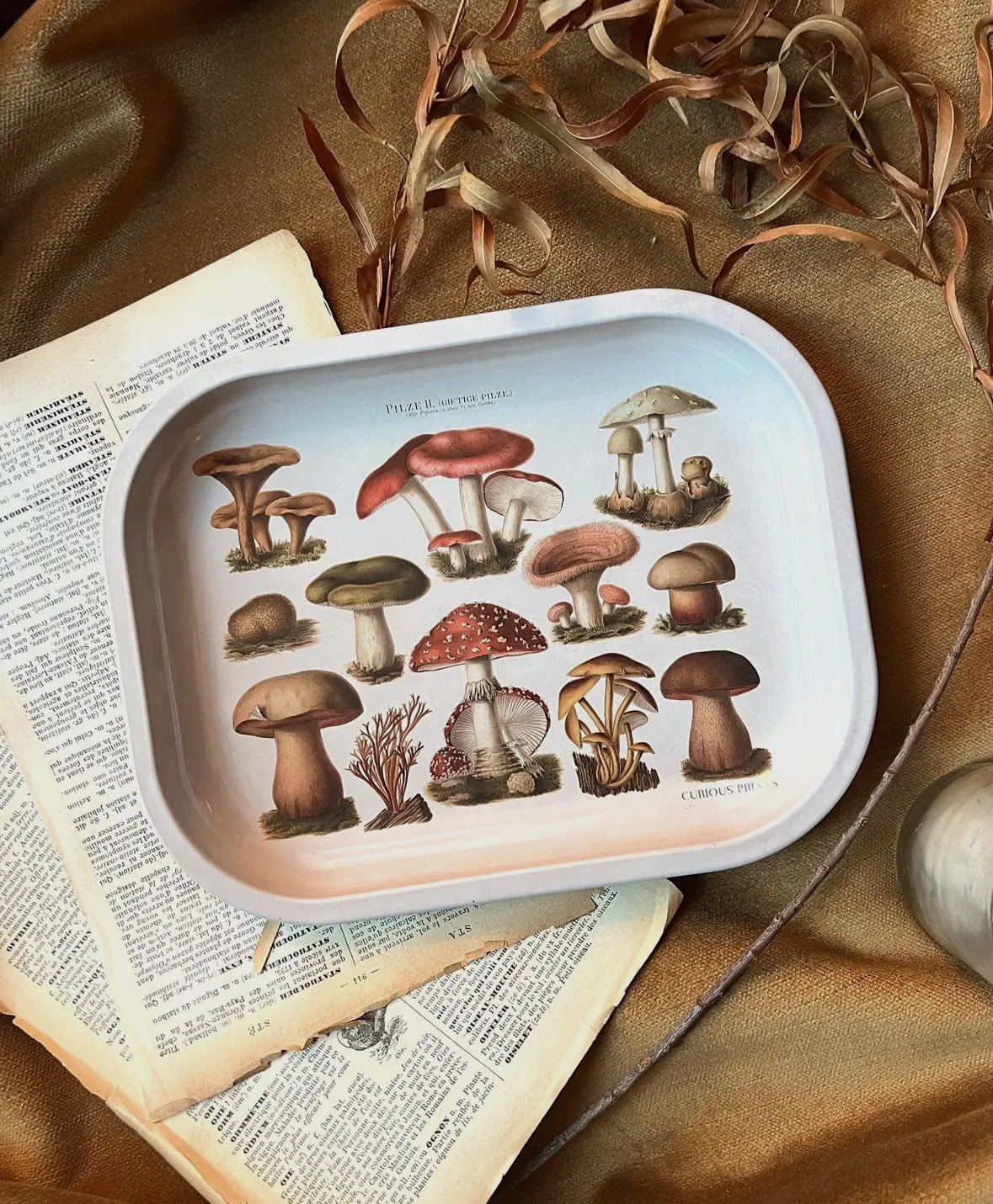 Metal Vintage Fungi Tray - Flea Boutiques