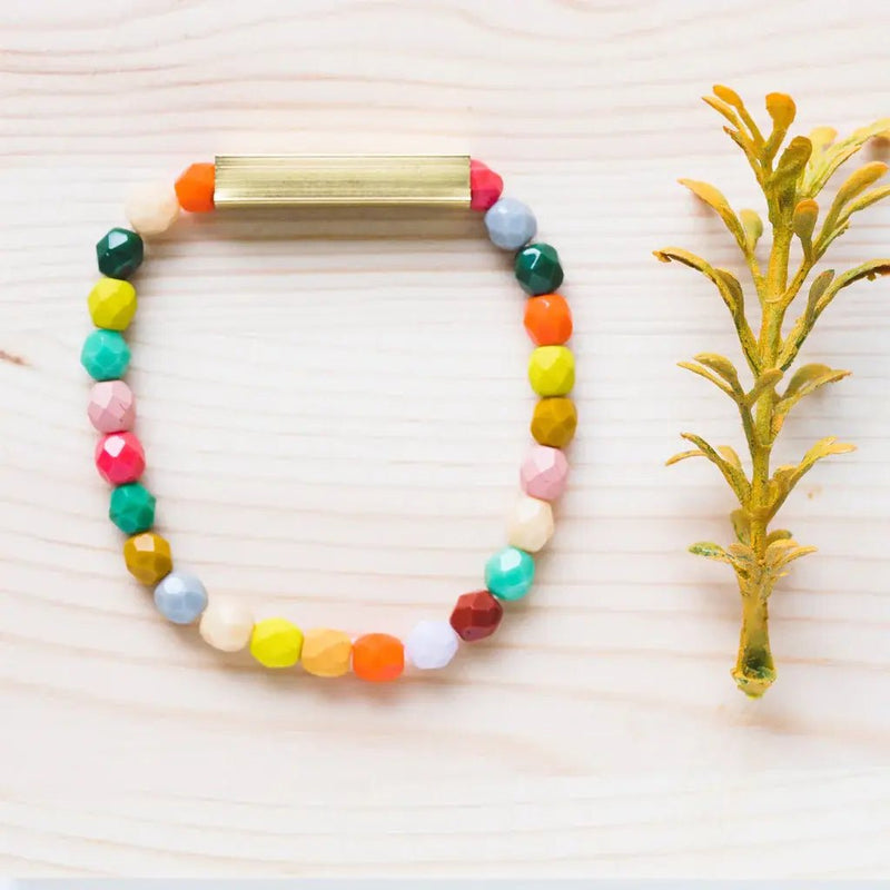 Mixed Beads and Brass Bracelet - Flea Boutiques