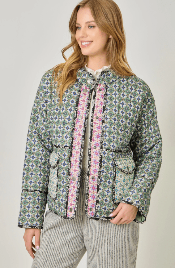 Mixed Media Quilted Jacket - Flea Boutiques