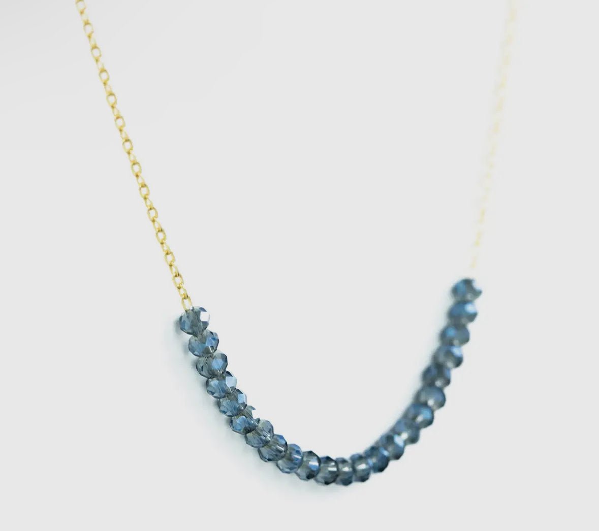 Necklace w Row of Small Crystals - Flea Boutiques