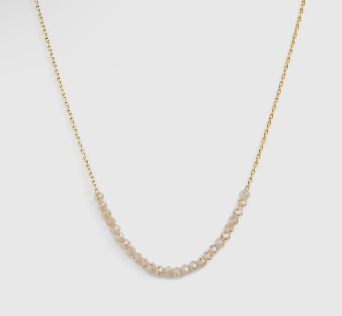 Necklace w Row of Small Crystals - Flea Boutiques