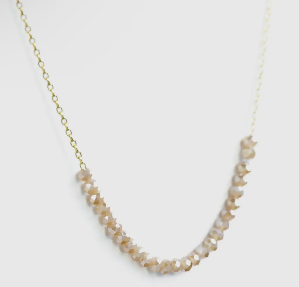 Necklace w Row of Small Crystals - Flea Boutiques