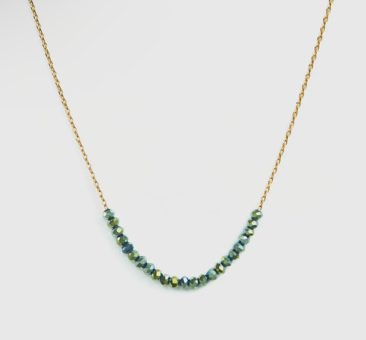 Necklace w Row of Small Crystals - Flea Boutiques