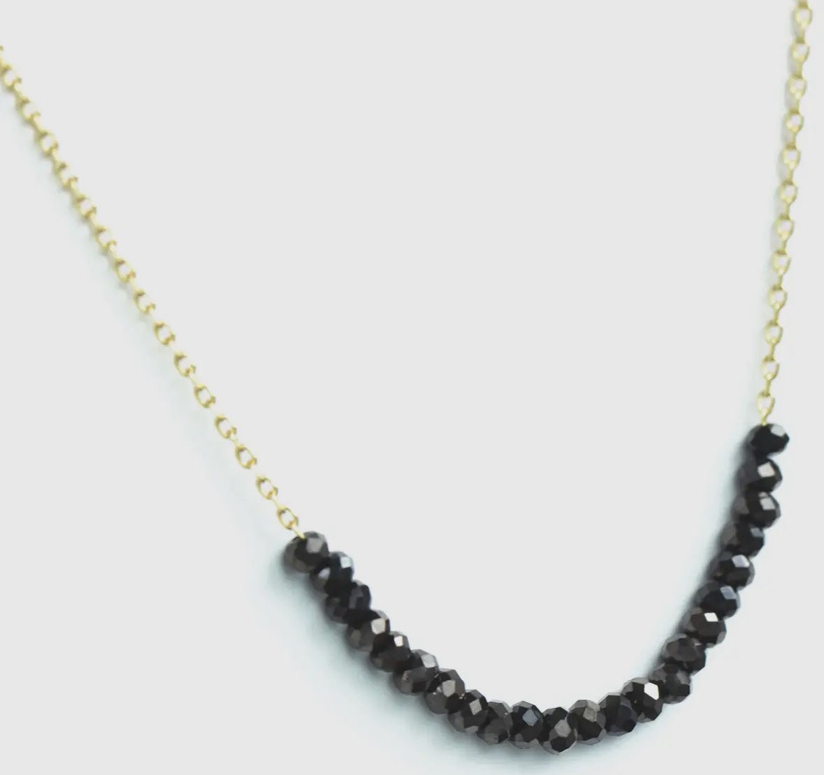 Necklace w Row of Small Crystals - Flea Boutiques