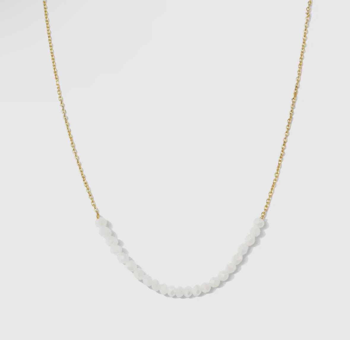 Necklace w Row of Small Crystals - Flea Boutiques