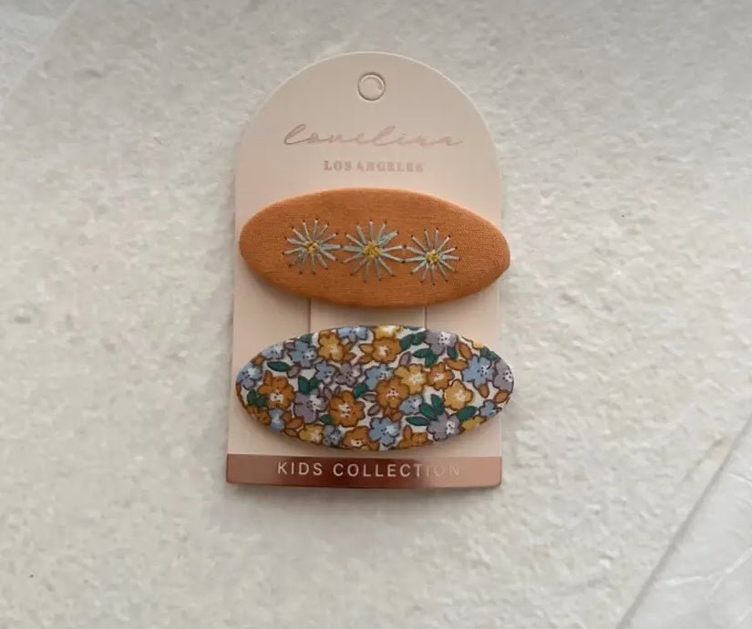 Oval Flower Hair Clip Set - Flea Boutiques
