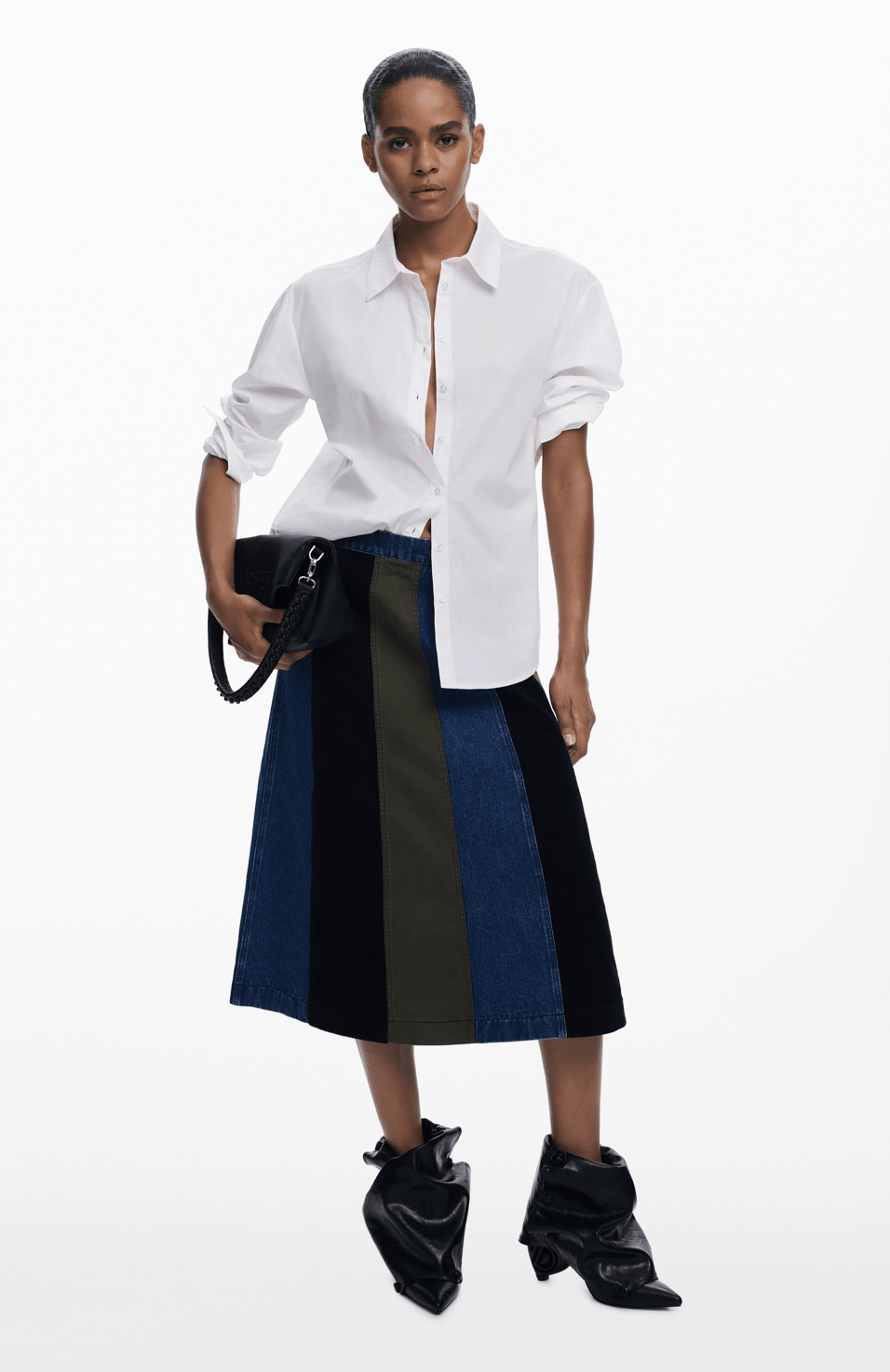 Patchwork Midi Skirt - Flea Boutiques