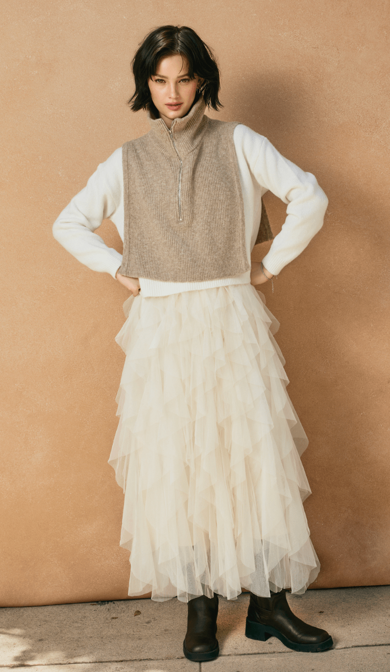 Peony Veil Ruffle Maxi Skirt - Flea Boutiques