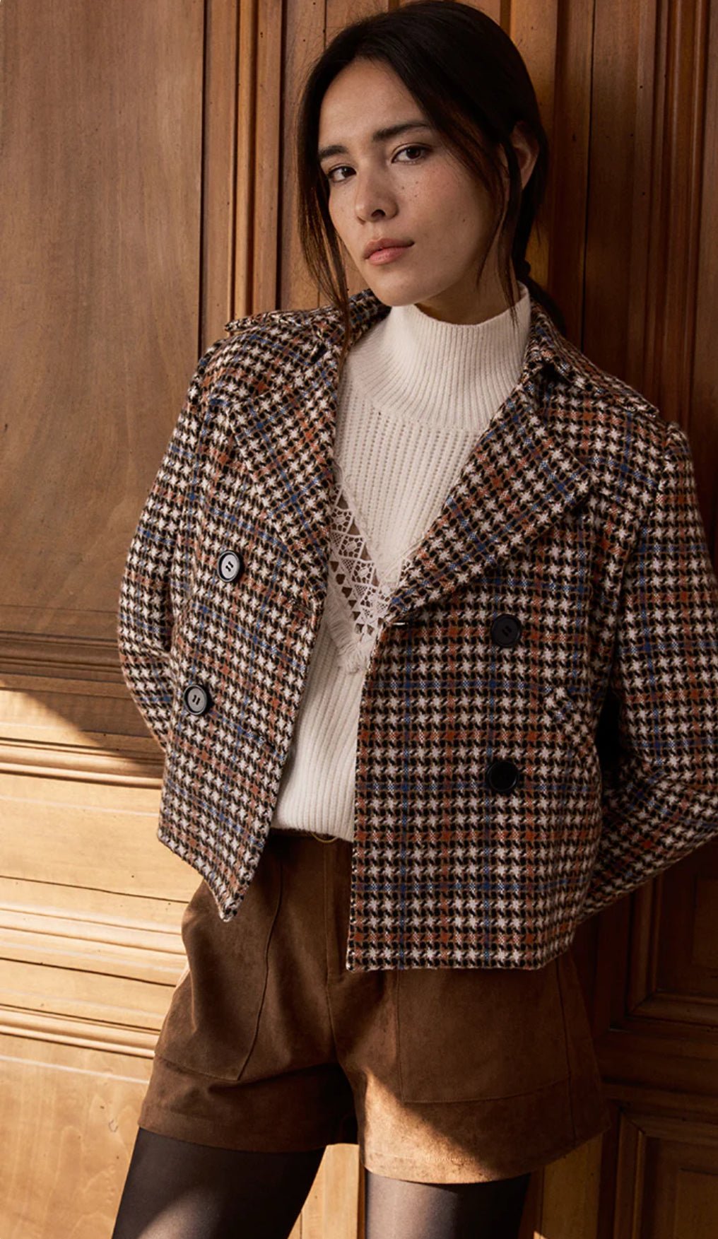 Plaid Houndstooth Blazer - Flea Boutiques