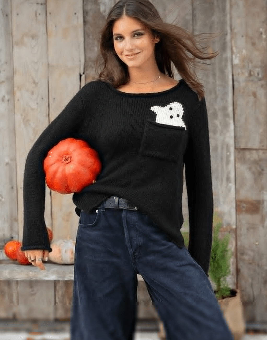 Pocket Ghost Crew Knit - Flea Boutiques