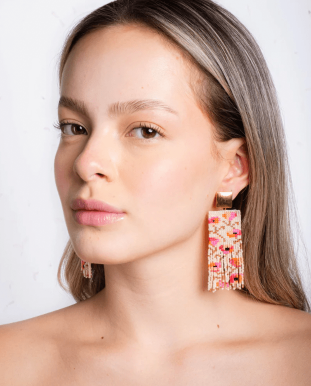 Poppy Flower Fringe Earrings - Flea Boutiques