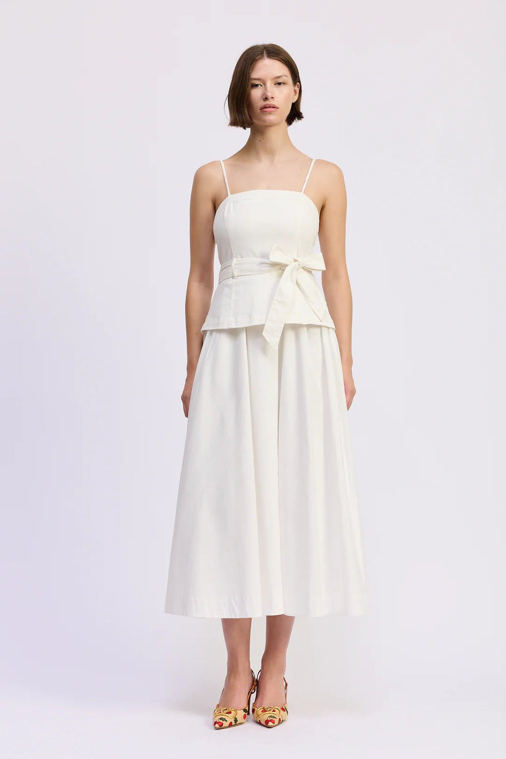 Samantha Denim Corset Mixed Midi dress