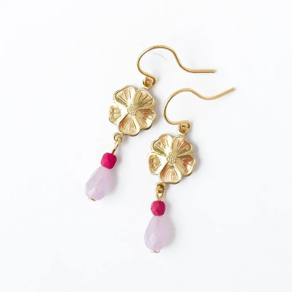 Small Flower Earring w/ Beads - Flea Boutiques