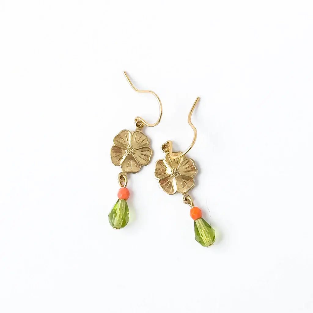 Small Flower Earring w/ Beads - Flea Boutiques