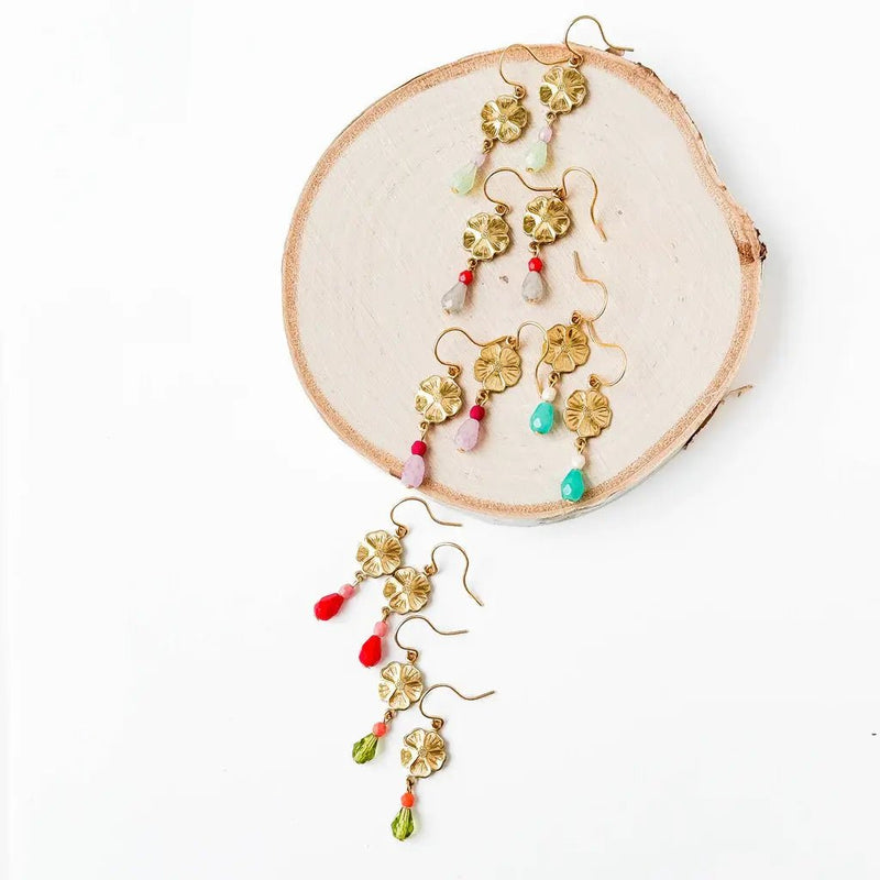Small Flower Earring w/ Beads - Flea Boutiques