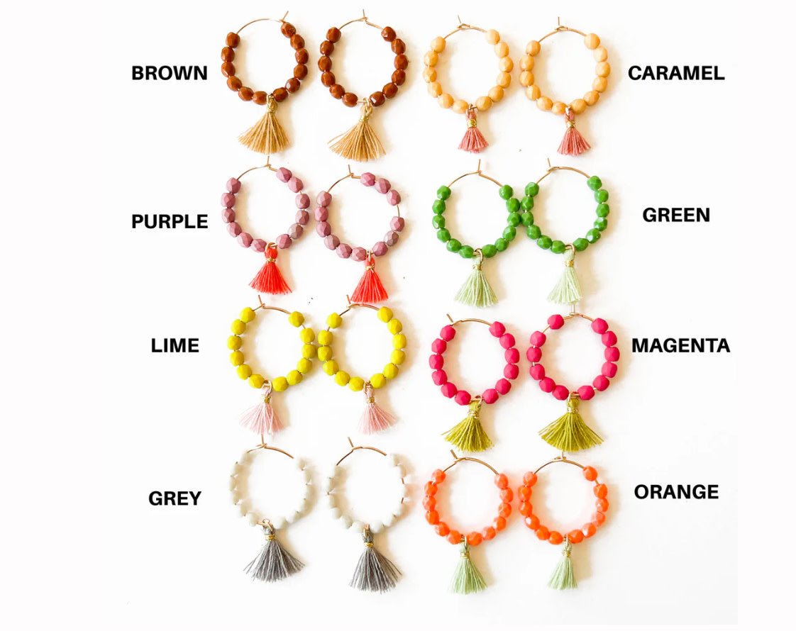 Small Gold Filled Hoops w/ Beads - Flea Boutiques