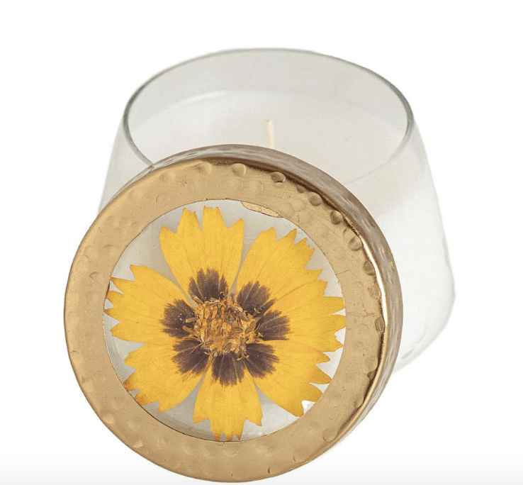 Small Pressed Floral Candle - Flea Boutiques