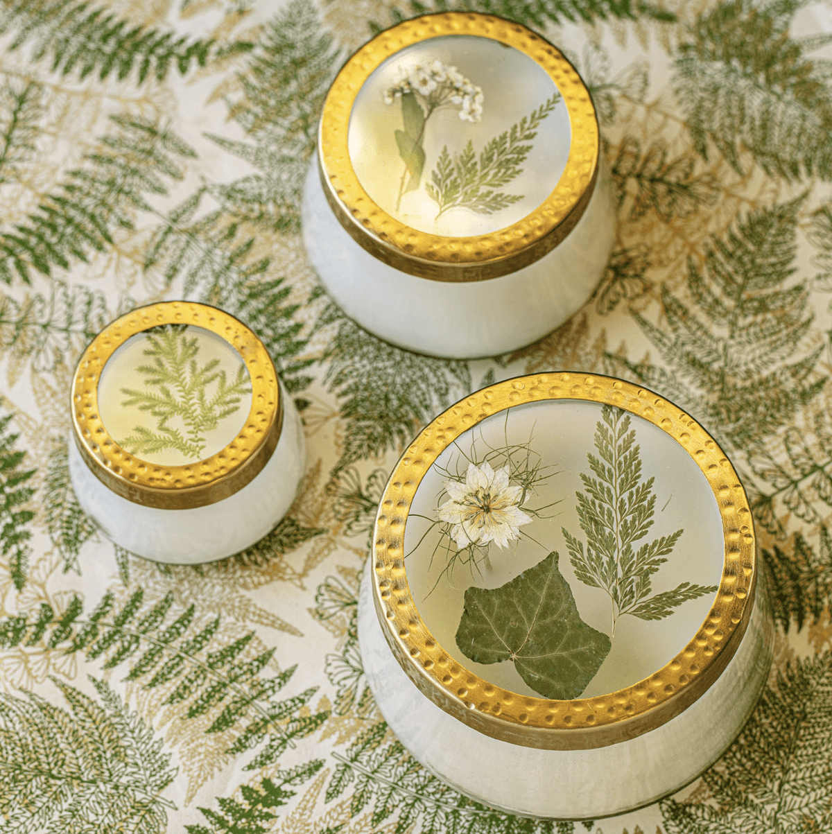 Small Pressed Floral Candle - Flea Boutiques