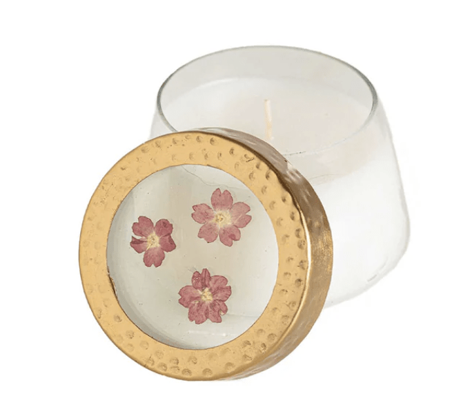 Small Pressed Floral Candle - Flea Boutiques