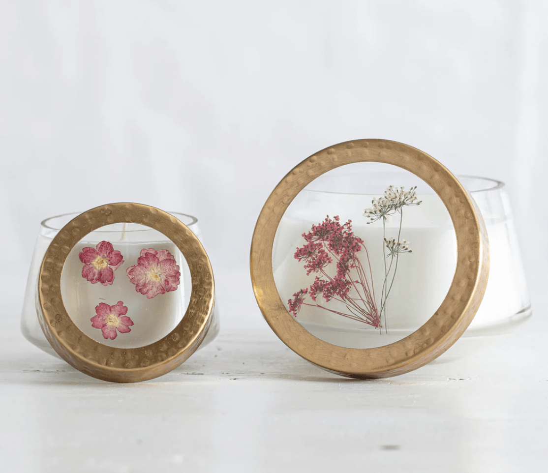 Small Pressed Floral Candle - Flea Boutiques