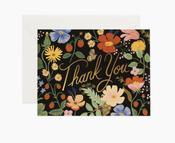 Strawberry Fields Thank You Card - Flea Boutiques