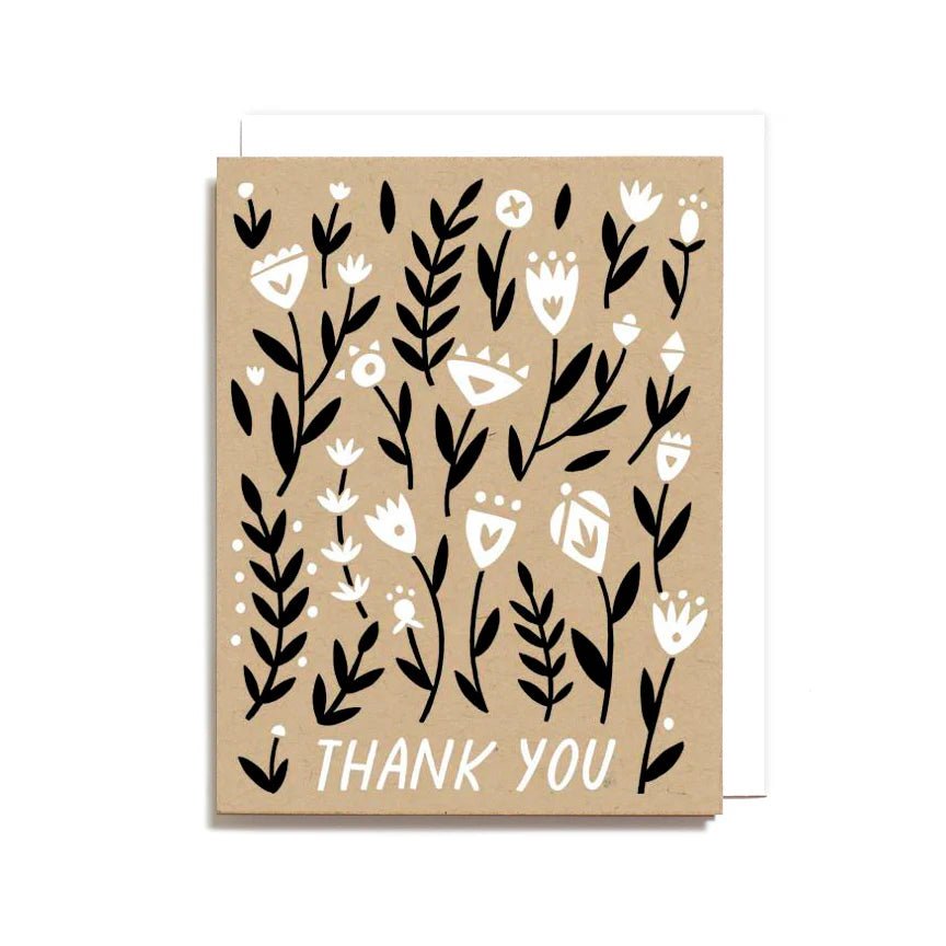 Thank You Floral Pattern Card - Flea Boutiques