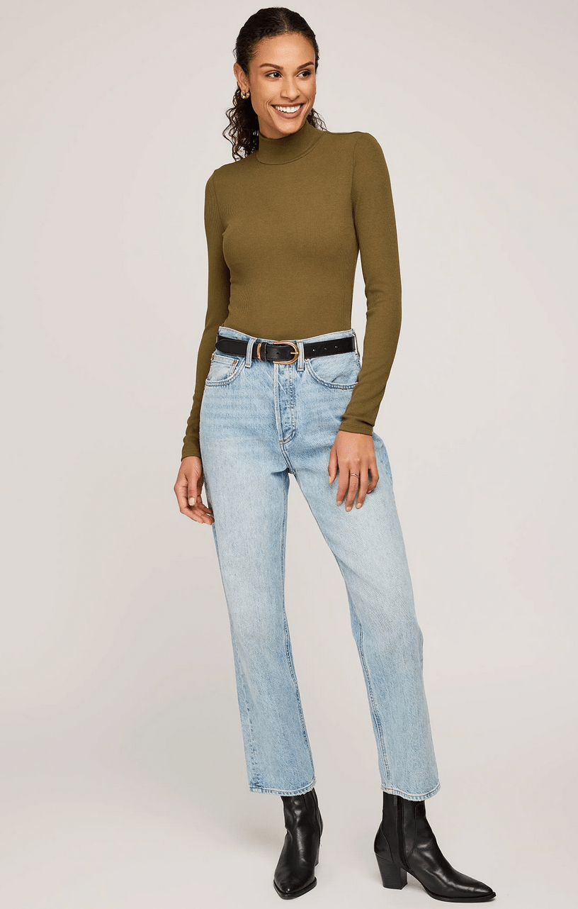 Wren Ribbed Turtle Neck Top - Flea Boutiques