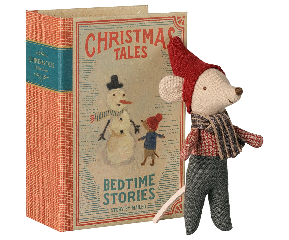 Maileg Christmas Mouse Baby in Book