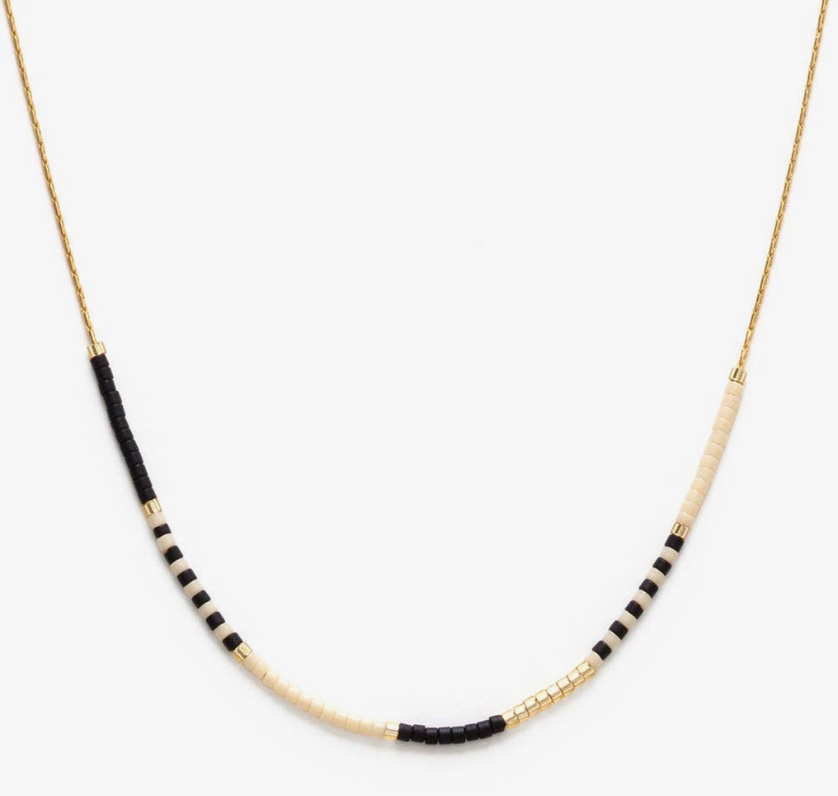 Black & Bone Bead Necklace