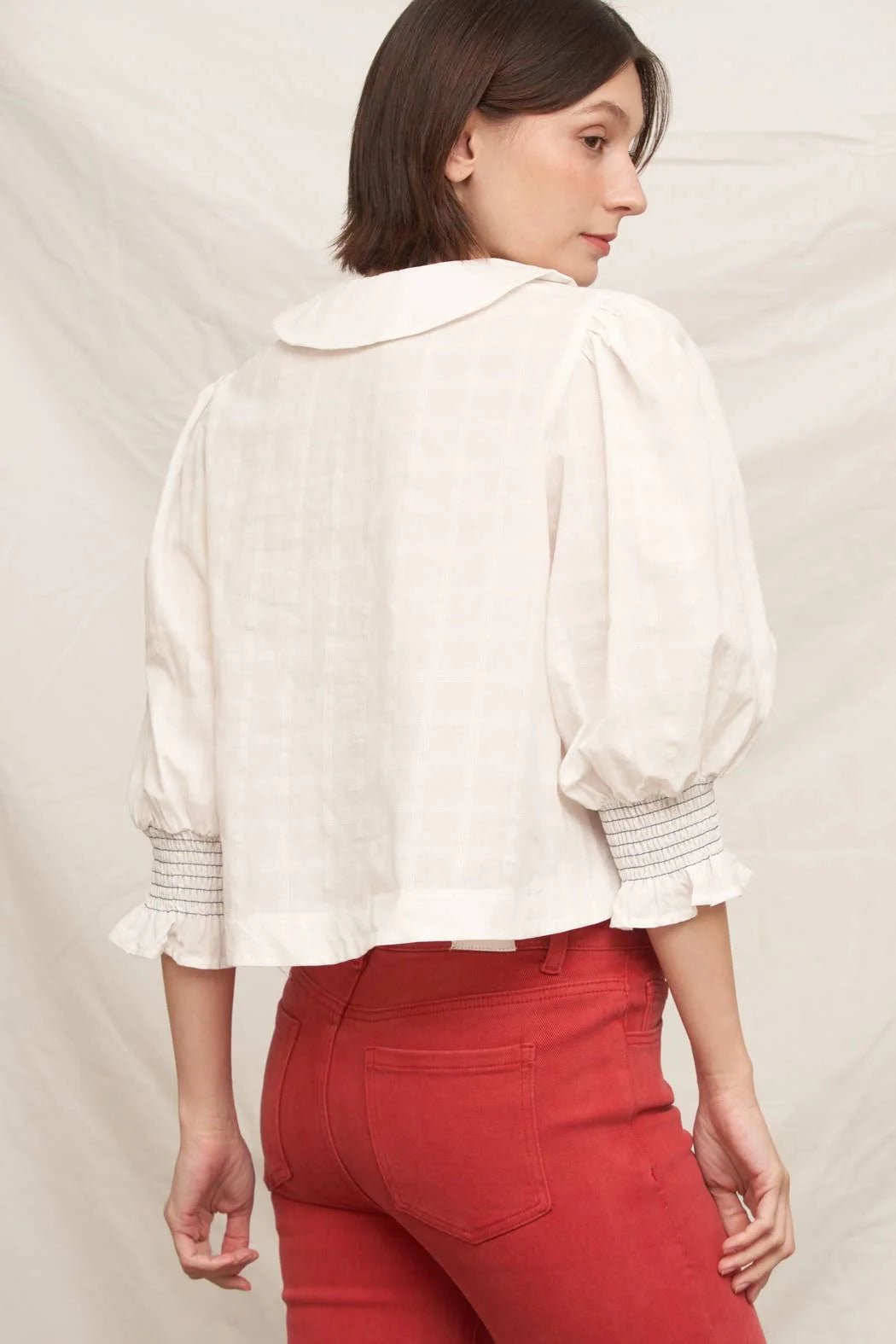 3/4 Puff Sleeve Top - Flea Boutiques