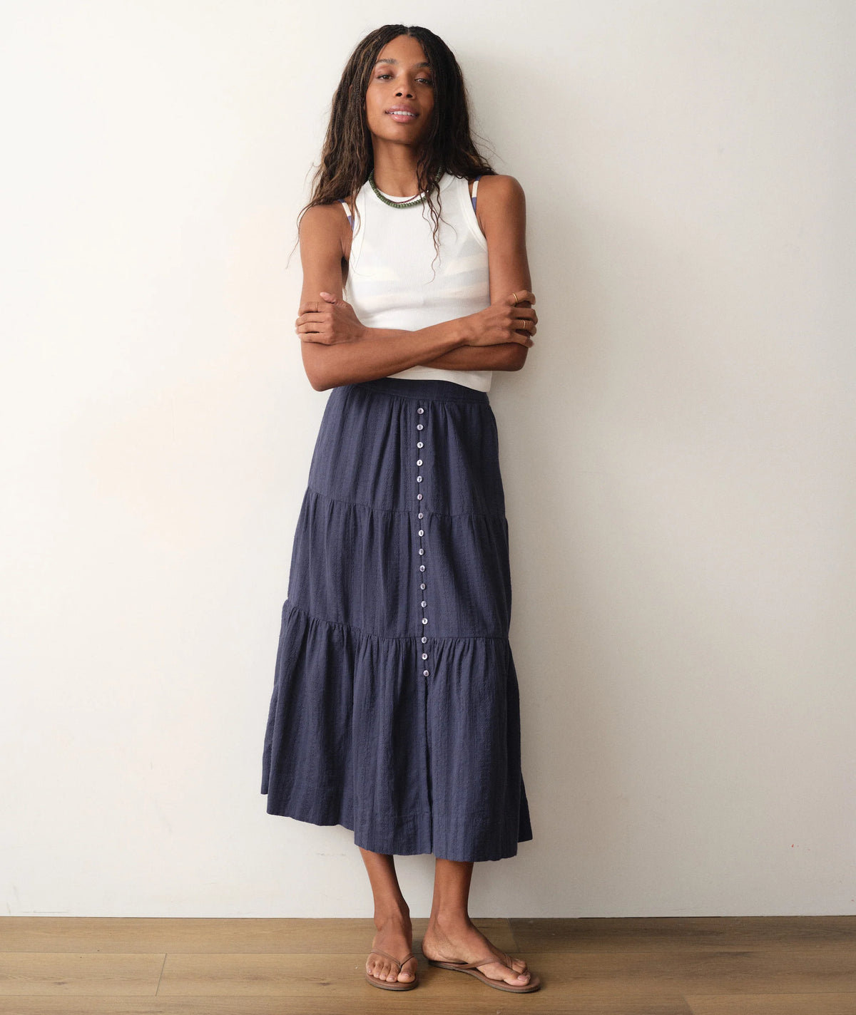 Marine Layer Lana Button Skirt