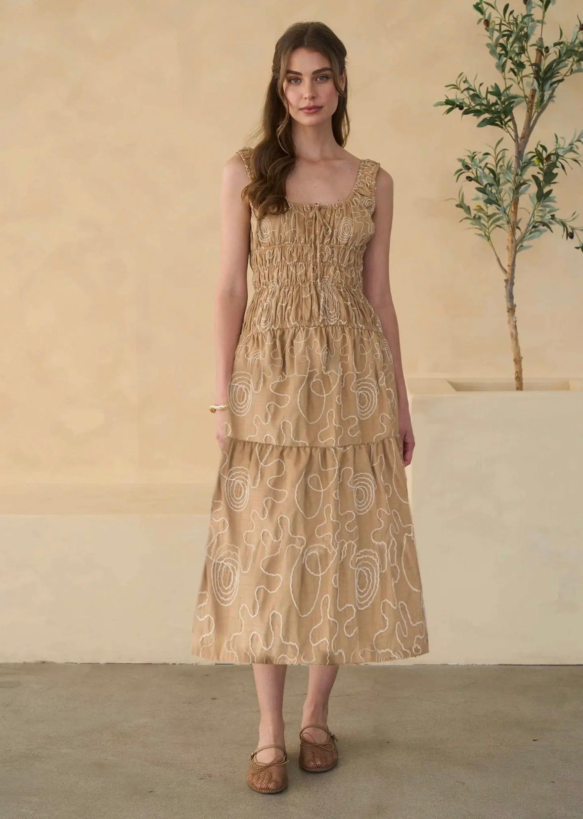 Abstract Embroidery Dress