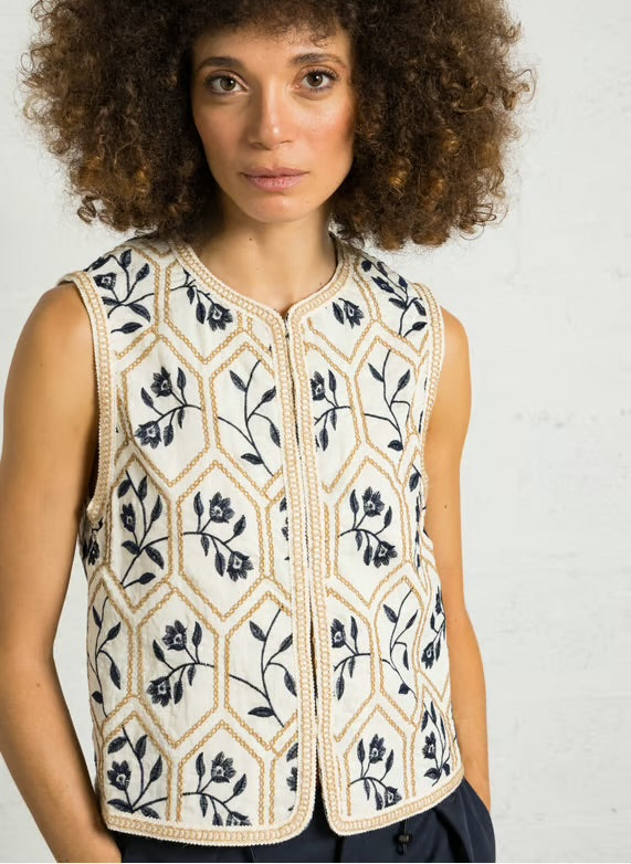 The Korner Blue Flower Vest