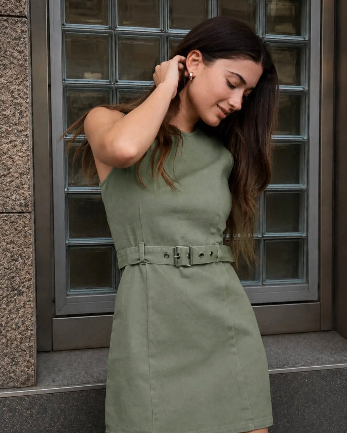 Belted Sleeveless Mini Dress